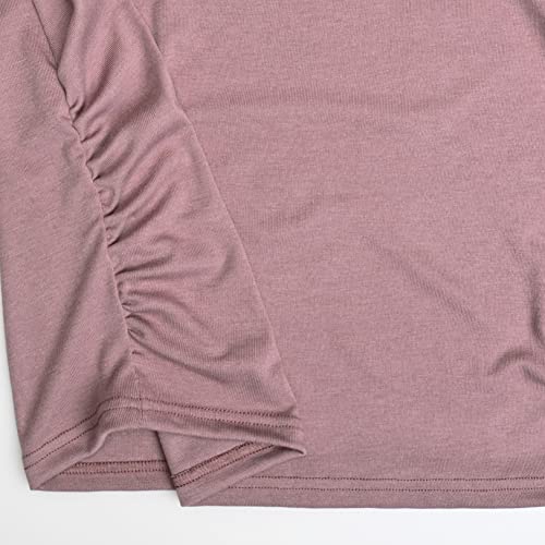 Debelly Maternity Rib Knit Tank Tops Round Neck Pregnancy Summer Vest Side Ruched Women's Fitted Tee Shirts Sleeveless Basic Maternity Clothes,Mauve,L #TOP4