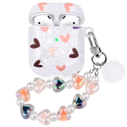 Kompatibel mit AirPods Hülle Airpods 2 hülle Apple Airpods 2 & 1 Schutzhülle für Mädchen Frau [LED an der Frontseite...
