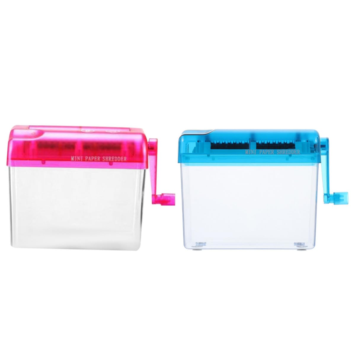 Alasum 2 Pezzi Distruggidocumenti Manuale Mini da Tavolo A6 in Metallo e Plastica per Documenti e Carte, Compatto Salvaspazio, per Casa, Ufficio e Viaggio