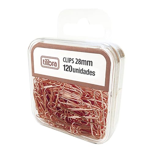 Tilibra - Clips 28mm Ouro Rose 120 Unidades