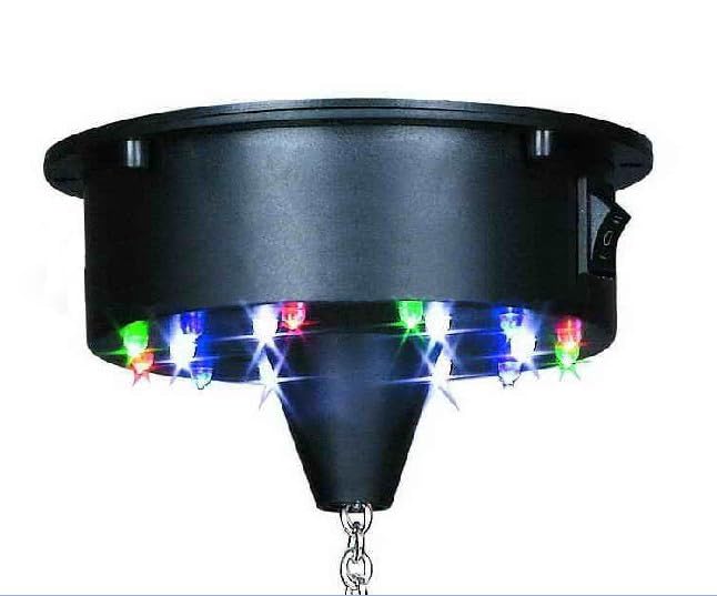 Rotating Disco Ball Motor with Light, 6RPM Spinner Light 18LEDs for 6 8 12 16 '' Large Mirror Motor(Ball Not Included),Wedding Christmas Party Decor