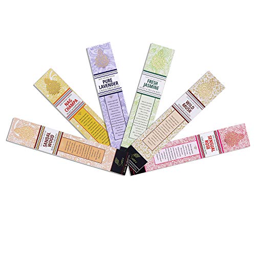 SVATV Natürliche handgerollte antike Räucherstäbchen mit 6 Räucherstäbchen für Meditation, Yoga, Spirituelle, Aromatherapie, Energiereinigung - 15 g x 6 | 90 g Cover