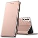 Produktbild Verco Handyhülle für Samsung Galaxy S21, Premium Handy Flip Cover für Samsung S21 Hülle 5G [integr. Magnet] Book Case PU Leder Tasche, Rosegold