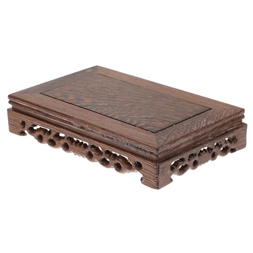 TEHAUX 木製ディスプレイベース 四角形長方形 台座 花瓶置き 茶器用飾り棚 ホーム装飾用 室内多目的スタンド レトロ調滑らか仕上げ