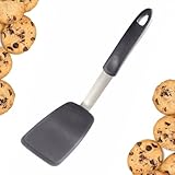 StarPack Premium Range Ultra Flex Large Silicone Turner Spatula in EU LFGB Grade, Bonus 101 Cooking Tips (Gray Black)