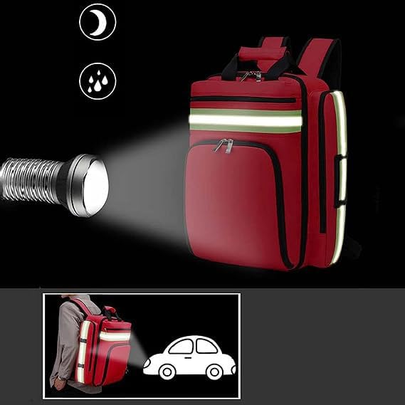 Bolsa de Primeros Auxilios médicos, Mochila Impermeable para Tratamiento de Emergencia con múltiples Bolsillos, para excursiones de Senderismo y Viajes,Azul