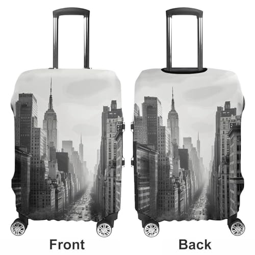 Black And White New York Luggage Cover Elastic Suitcase Protector Case Anti-Scratch Washable Baggage Covers Protector For Traveling, Aircraft Consignment XL3