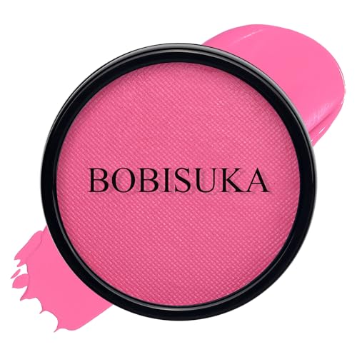 BOBISUKA Pink Face Body Paint Water-Based Face Painting Kit & Body Paints Safe Non-Toxic Facepaint for Halloween Unicorn Panther Doll & Sugar Skull Makeup Costume Cosplay Party Theater & Stage