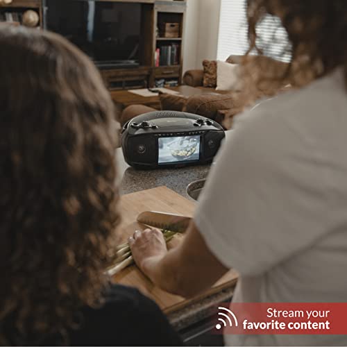Aiwa Portable Boombox, Crystal Clear Sound With 3W X 2 Speakers And Bass Function, Featuring A 7" Lcd Display, Bluetooth Connectivity, Fm Radio, Cd/Dvd Player, Streaming On Roku And Amazon Firestick #TOP7