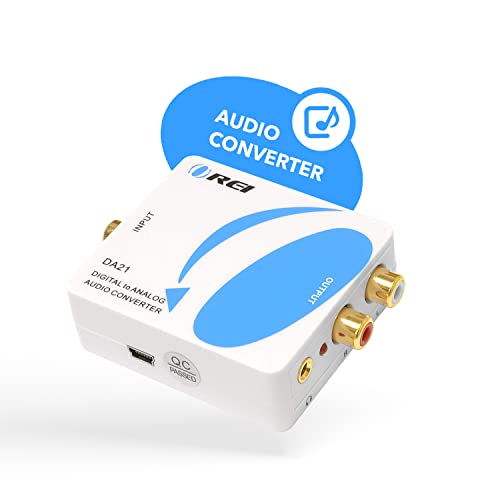Image of OREI Optical SPDIF /Coaxial Digital to RCA L /R Analog Audio Converter with 3.5mm Jack Support & Headphone /Speaker Outputs (DA21) | DAC Audio Converter, Digital Optical to RCA Converter, Supports Optical & Coaxial Input with Headphone Output