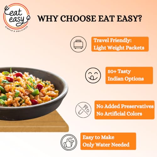 Image of Eat Easy Ready To Eat Mexican Rice- 95g Instant Food | Indian Meal, Travel Food | No Preservatives, No Added Artificial Colours & Flavours, Just Add Water and Cook