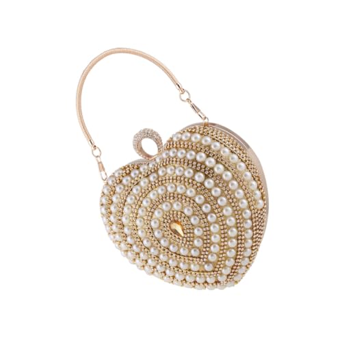 Pochette de soirée cœur de cristaux sac paquet élégant femme polyester métal chic