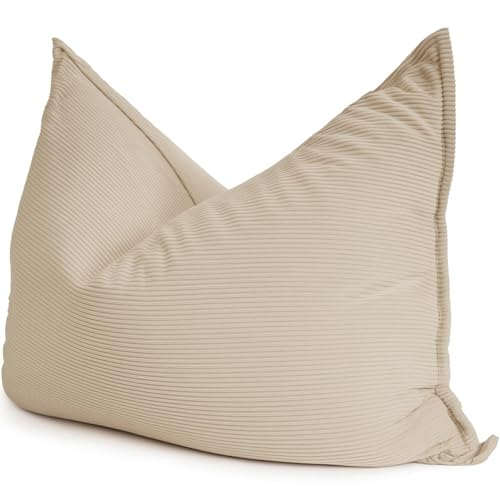 Bananair Pouf Géant XXL d’Intérieur en Velours Côtelé 180x140 cm - Doux, Confortable, Déhoussable - Généreusement Rembourré, Détente Totale - Gros...