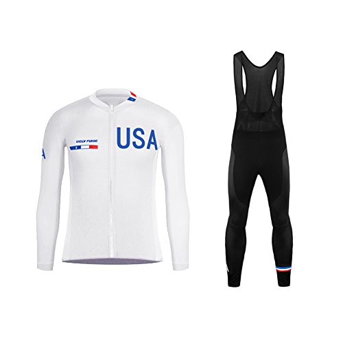 UGLY FROG Men's Cycling Jersey Suit Long Sleeve Fleece MTB Bike Bicycle Shirt Tights 3D Padded Pants Winter Riding Breathable United States