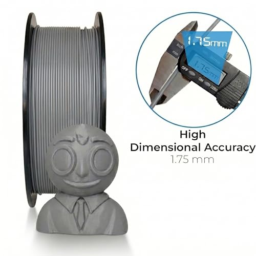 Image of NFIL3D 1KG Net Turbo Finish PLA+ Cement Grey 3D Printer Filament | Filaments for 3D Printer| 1.75mm| Accuracy + /- 0.015mm | 1000g 3D Filament, 250g Spool, 350g Packaging Weight (Total Weight 1.6KG)