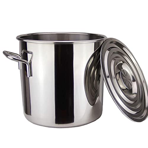 Cubeta para olla/sopa, 5.5-95L, comercial, de acero inoxidable 304, con tapa, para estufa de agua/cocina de inducción (tamaño: 20L) (11L) (32L)