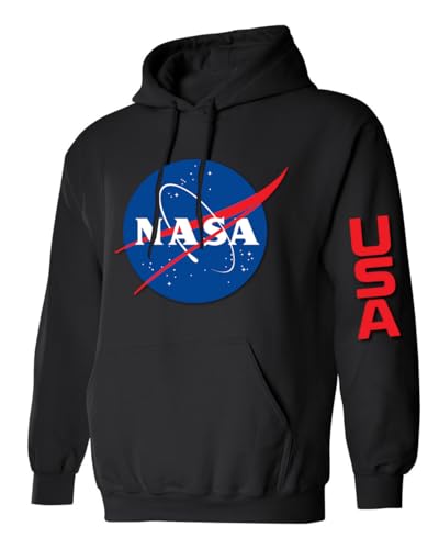 Studio 9Thirty3 Adult NASA Meatball Hoodie Sweatshirt (Medium Black)