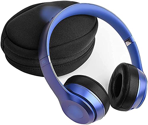 SoloWIT® Almohadillas de Repuesto para Beats Solo 3 & Solo 2 Wireless Auriculares supraaurales, con Cuero de proteína Suave/Espuma de Memoria de Aislamiento de Ruido-(Deluxe Negra)
