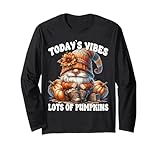 fall saying for women with funny autumn fall pumpkin gnome maglia a manica