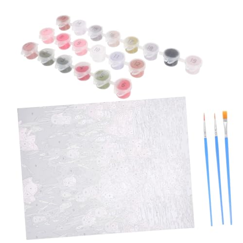 Peinture par numéros sur toile kit de peinture à huile avec pinceaux et motif tulipe de 40x50 cm