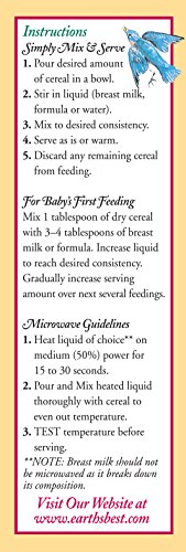Earth'S Best EB-025 Organic Infant Cereal, Whole Grain Rice thumb #2