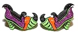 arete de tuerca con diseño de bruja de Halloween (H137)