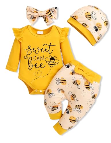 Image of Doresbebe Baby Girl Clothes Newborn Infant Outfits Cute Summer Clothes Spring Romper Set+Hat+Headband