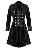 Spooktacular Creations Halloween Women’s Steampunk Jacket Costume, Black Victorian Tailcoat Coat Gothic Button Corset Uniform for Dancing Dress Up Cosplay Parties(Medium)