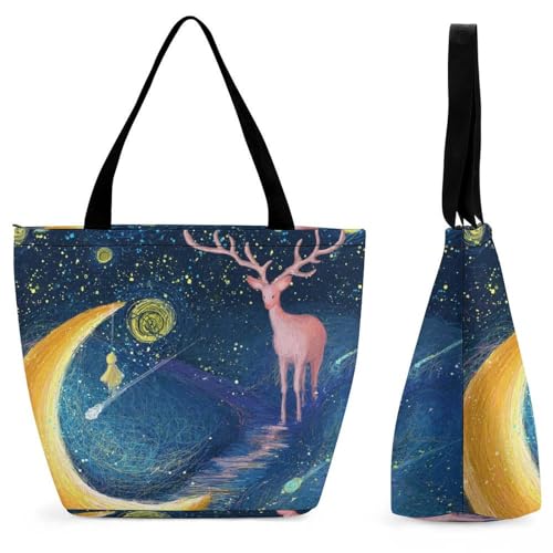 Sac à main cerf fantastique pour femme grand cabas de shopping voyage 32cm