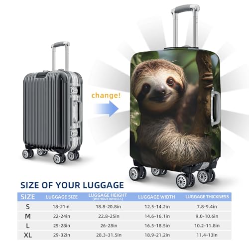 Cute Sloth Travel Luggage Cover for Suitcase Anti-Scratch Fashion Suitcase Protector Washable Elastic Baggage Covers Fits 25-28 Inch Luggage for Travel Beach Holiday3