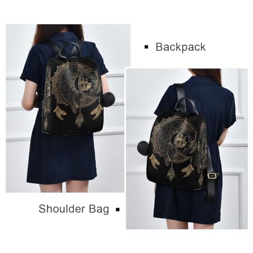 Image of ALAZA Boho Crescent Moon Dreamcatcher Backpack Purse for Women Anti Theft Fashion Back Pack Shoulder Bag