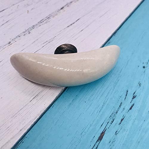 Children Room Knobs and Handles Crescent Moon Shape Ceramic Furniture Handles Door Knob Kids Drawer Cabinet Pulls - (Color: Middle one 65mm)