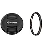 Diámetro:  mm.58mm Canon E-58 II - Tapa para Objetivo Canon EF y EF-S (diámetro de 58 mm), Color Negro & Filtro de protección UV - 58mm