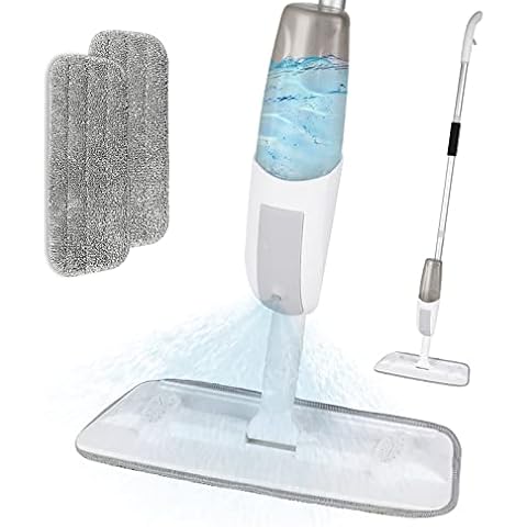 Spray Mop,Floor Cleaning Mop with 2 Free Reusable Microfiber Pads,Wet Dry Dust Kitchen Floor Cleaning Mop with Refillable Bottle for Laminate Wood,Hardwood,Ceramic Floors,Marble Cover