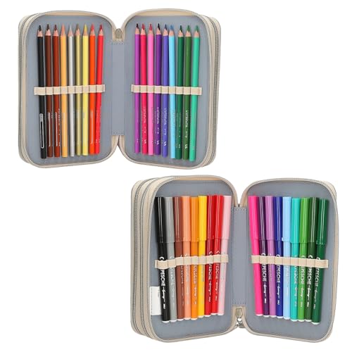 Trousse à crayons complète à 3 compartiments pour éviter la perte des stylos - 5