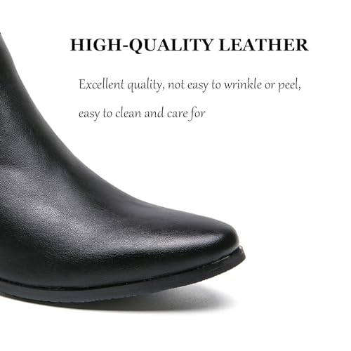 Men's Classic Polished Leather Side Zip Chelsea Ankle Boots Pointed Toe Slip-On Warm Comfortable Waterproof Chukka Boots Fashion Low Heel Business Dress Chelsea Boots2