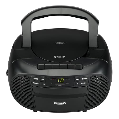 image for JENSEN CD-550BT-BK Portable Stereo Bluetooth CD Cassette Recorder with