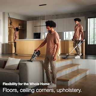 Miele Duoflex Vacuum Cleaner, Cordless and Bagless Multi-Use Flexible Stick Vacuum with Attachable MultiFloor Brush, in Brilliant White/Space Grey/Nordic Blue