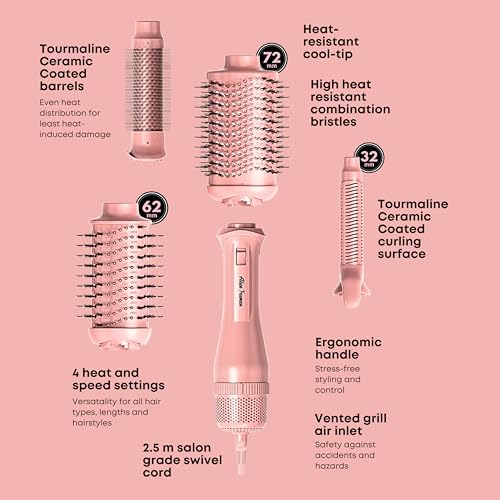 Image of Alan Truman Big Volumiser Set for Easy Blowdrying, Curling, Waving & Blow Styling at home - Pastel Pink