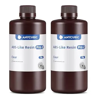 ANYCUBIC 3D Printer Resin Bundle, ABS-Like Resin Pro 2 with Enhanced Strength and Toughness, Performance far Superior to ABS-Like Resin, Low Odor (Clear+Clear, 2kg)