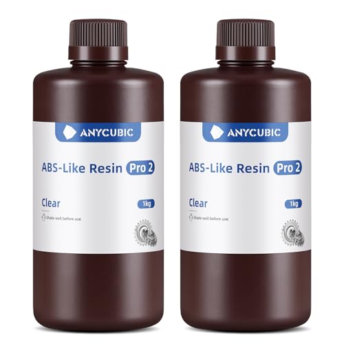 Image of ANYCUBIC 3D Printer Resin Bundle, ABS-Like Resin Pro 2 with Enhanced Strength and Toughness, Performance far Superior to ABS-Like Resin, Low Odor (Clear+Clear, 2kg)