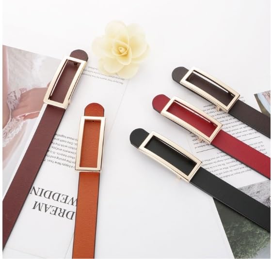 Belt Women's Decorative Suit Thin Belt Cowhide4