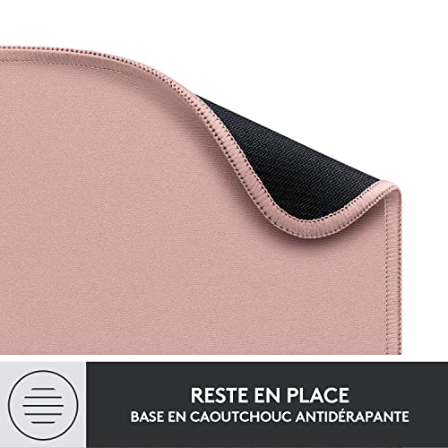 Logitech Mouse Pad - Studio Series, Tapis de Souris d'Ordinateur, Base Caoutchouc Anti-Dérapant, Glissement Facile, Résistant aux Eclaboussures, Durable, Portable, Moderne - Rose