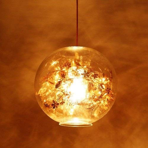 Suspension industrielle en verre soufflé or globe de plafond chic LED E27