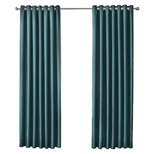 Olivia Rocco Blackout Eyelet Curtains Black Out Thermal Ring Top Curtain Pair Window Treatment Living Room Bedroom