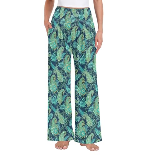 Pantalon large femme avec poches pour affiner la silhouette et gommer les rondeurs du ventre