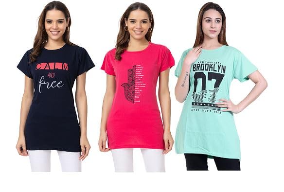 Women Cotton Printed Regular Fit Top/Long Night Wear T-Shirt for Women & Girls Soft & Breathable Cotton Nightwear Comfortable Lounge & Sleepwear Top Stylish Printed Night T-Shirt-image-16