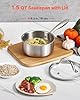 VEVOR 1.5 QT Saucepan, Stainless Steel Saucepan with Glass Lid, Multipurpose Nonstick Stainless Steel Small Cooking Sauce Pot with Ergonomic Handle, Friendly for Oven, Dishwasher, Induction Cooker #1