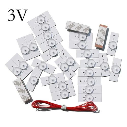 3V 6V SMDランプビーズ、光学レンズフィルター付き、32〜65インチLEDテレビ修理用、2Mケーブル付きバックライトストリップアクセサリー付き(100PCS,Yellow)
