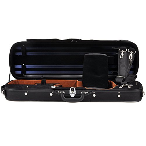 ADM Professional Sturdy Violin Case 4/4 Full Size, Oblong Wooden Acoustic Violin Case
